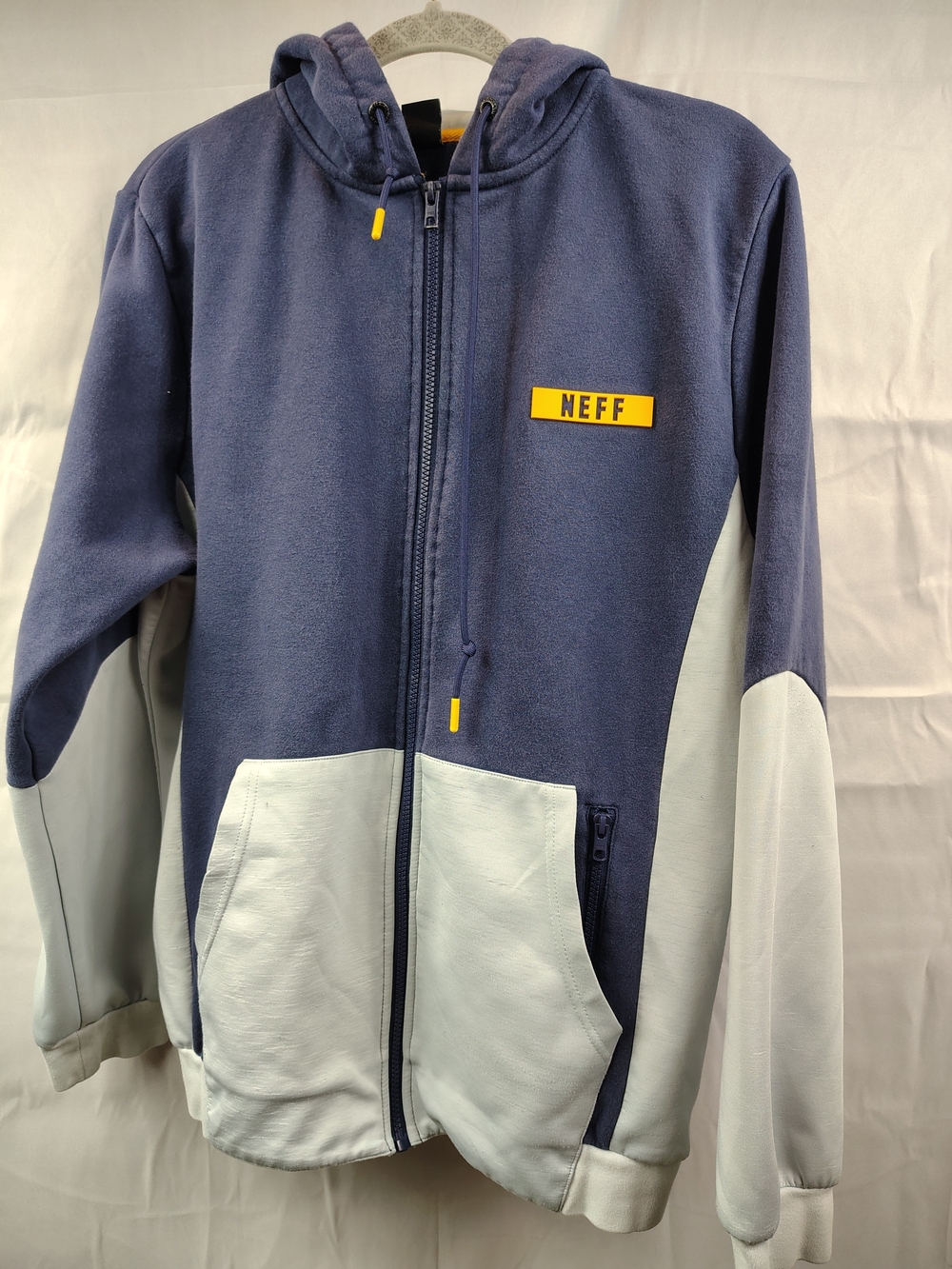 Neff Snowboards Hoodie Men's Size Large Blue/Gray With Yellow Accents Awesome 😎